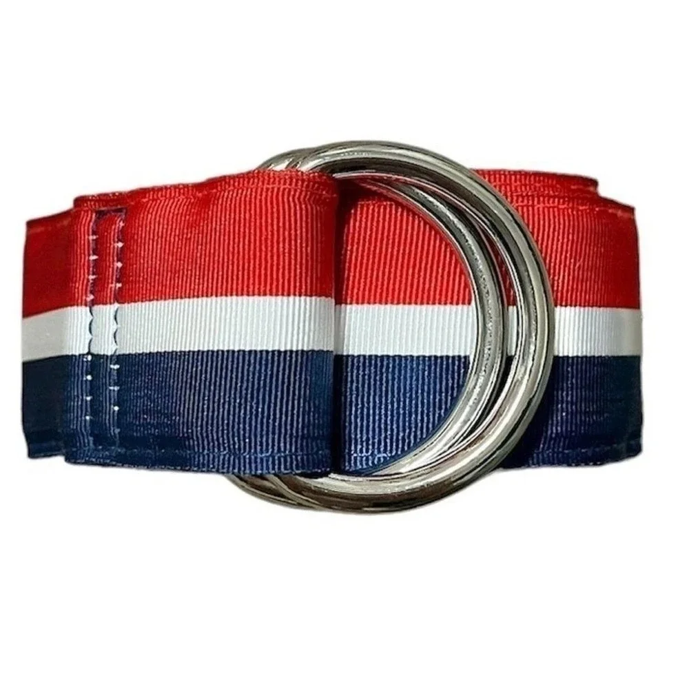 Vineyard Vines‎ Ribbon Belt Stripe D-Ring Buckle USA Nautical Size S